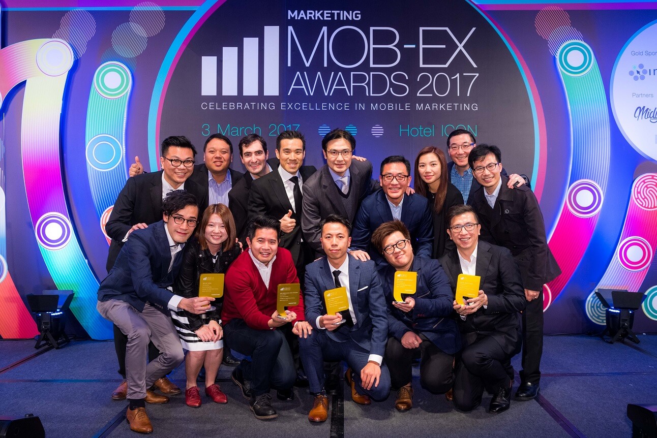 AIA Hong Kong and Green Tomato Team receive five gold awards on behalf of the Company at “Mob-Ex Awards 2017”.